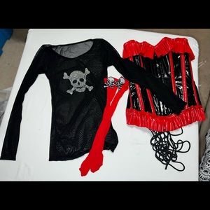 🔥BURLESKA UK FULLY STEEL BONED PVC CORSET + EXTRAS NWT